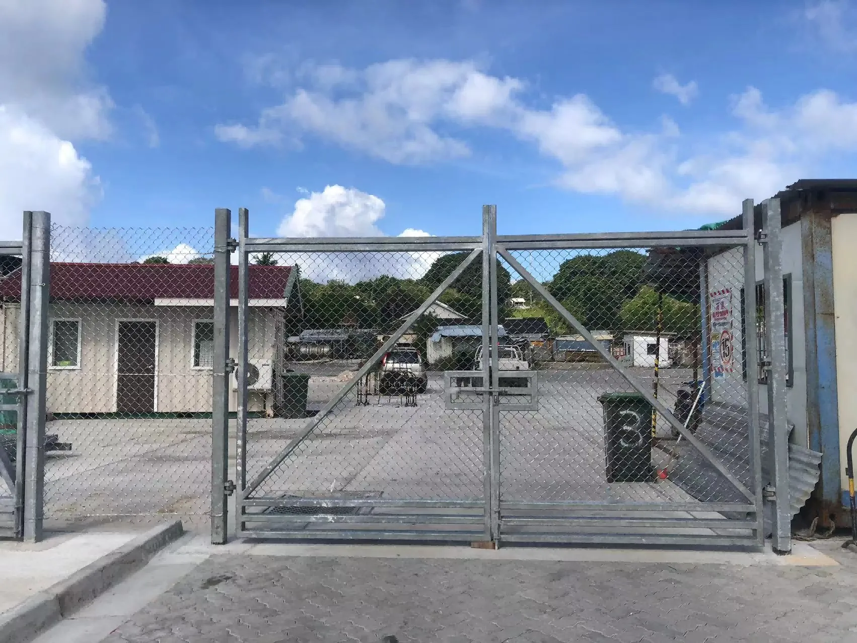 Nauru Aiwo Port terminal upgrade project chain link fence