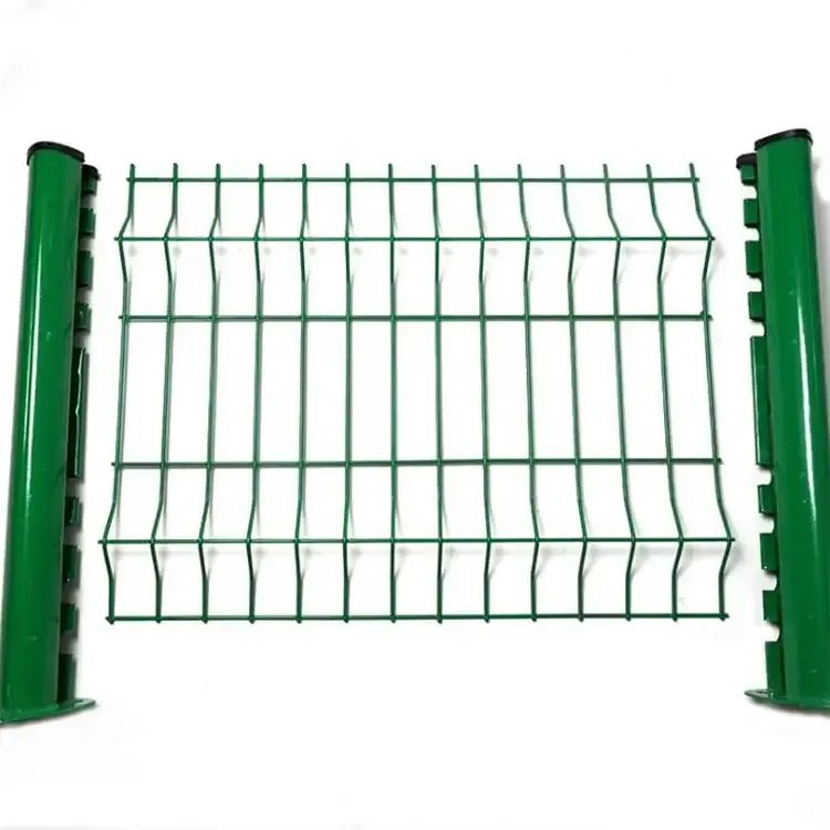 Peach-shaped steel post detail of welded mesh fence system