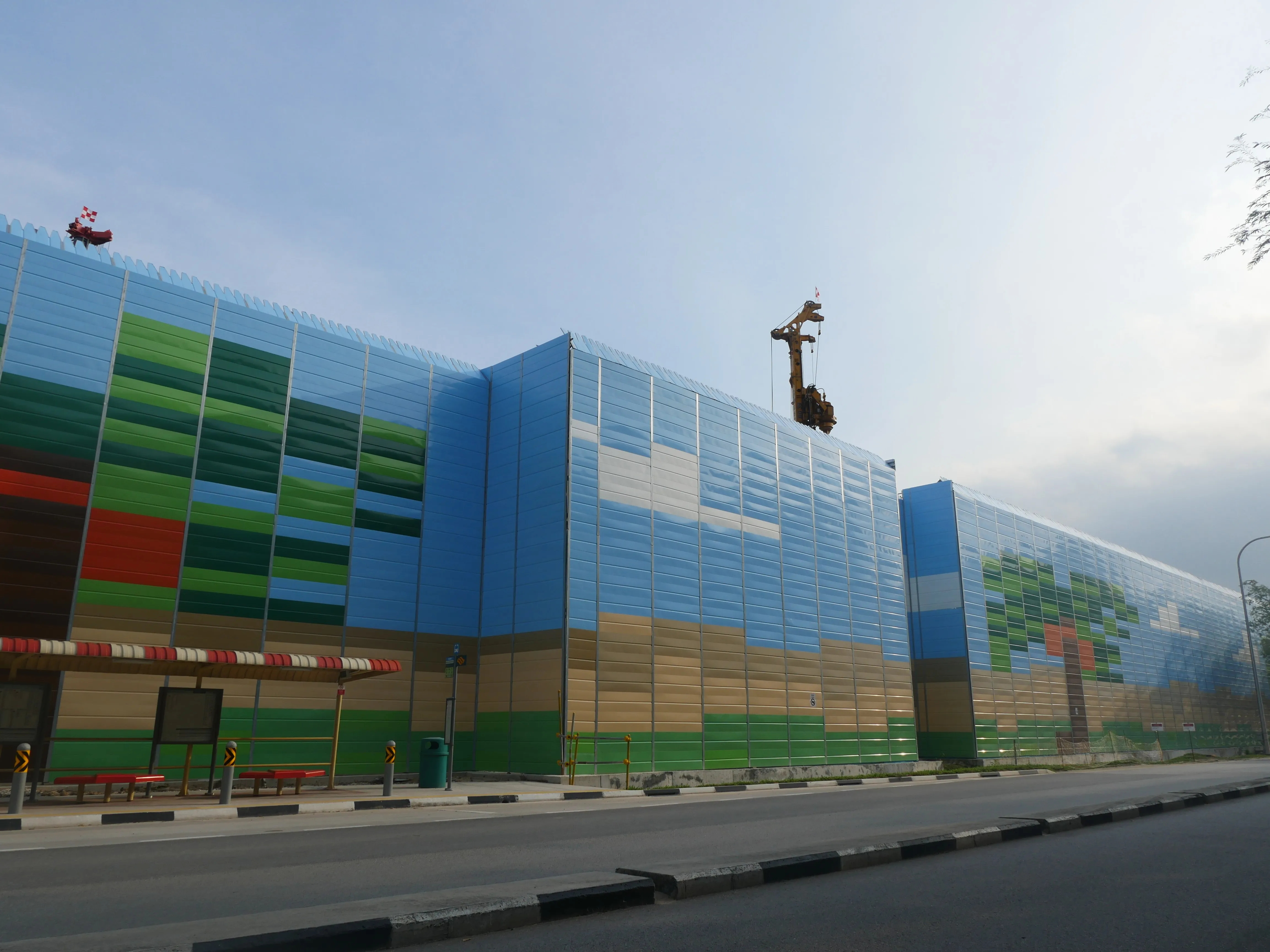 Highway noise barrier installed along a busy motorway