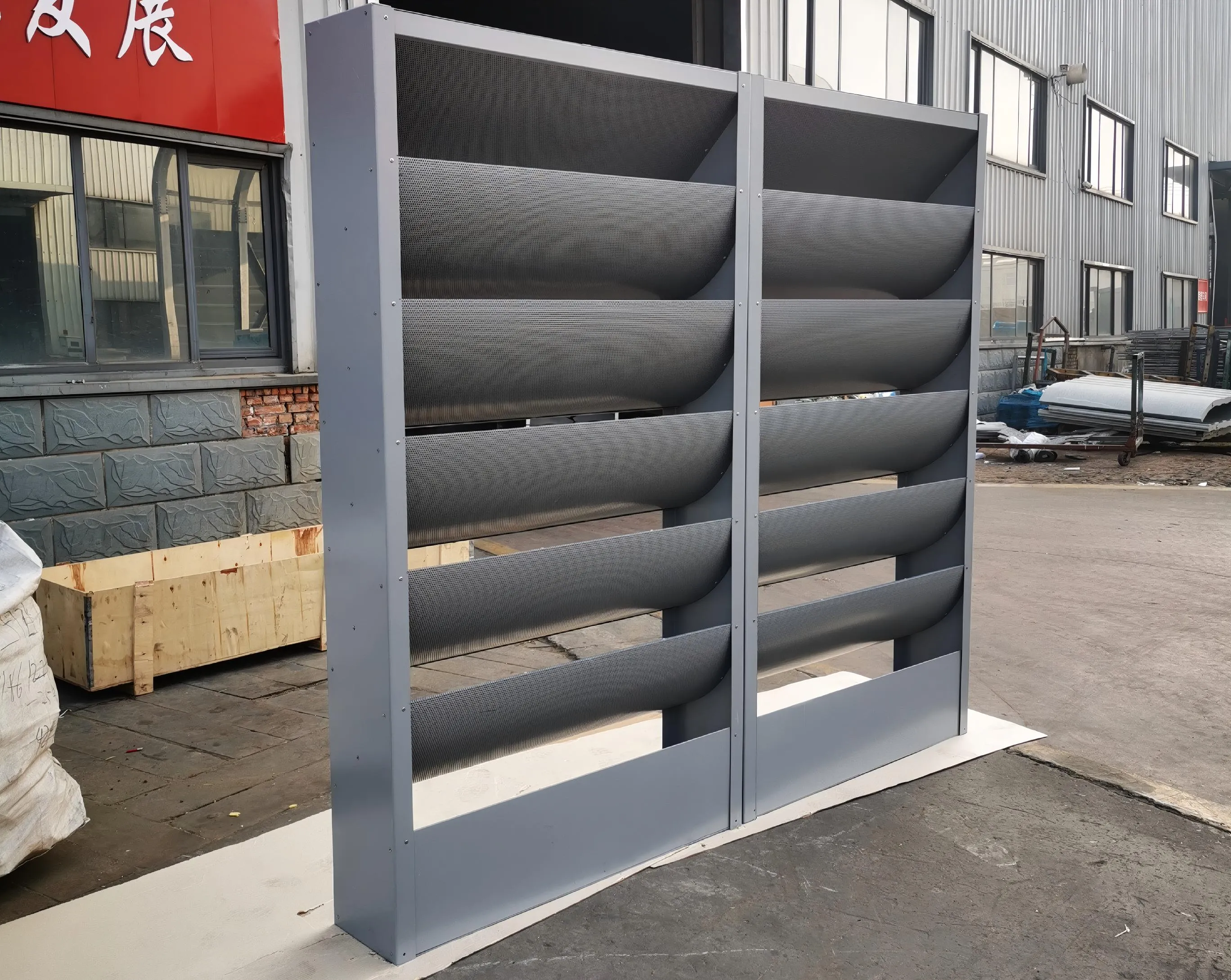 HVAC acoustic louvers reducing ventilation noise
