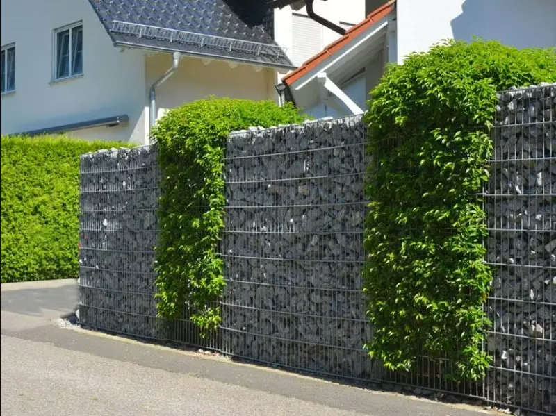 Twin wire gabion fence used for perimeter security and boundary protection
