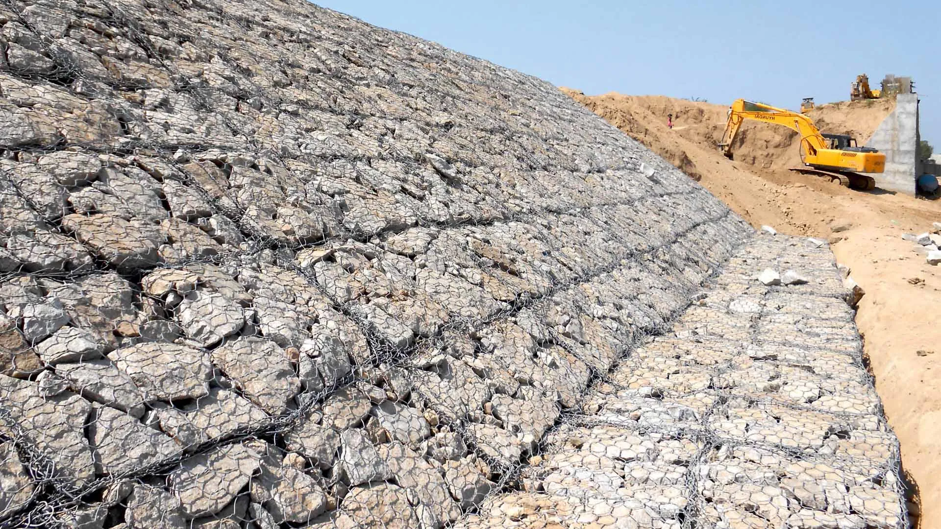 Woven gabion system applied in erosion control engineering