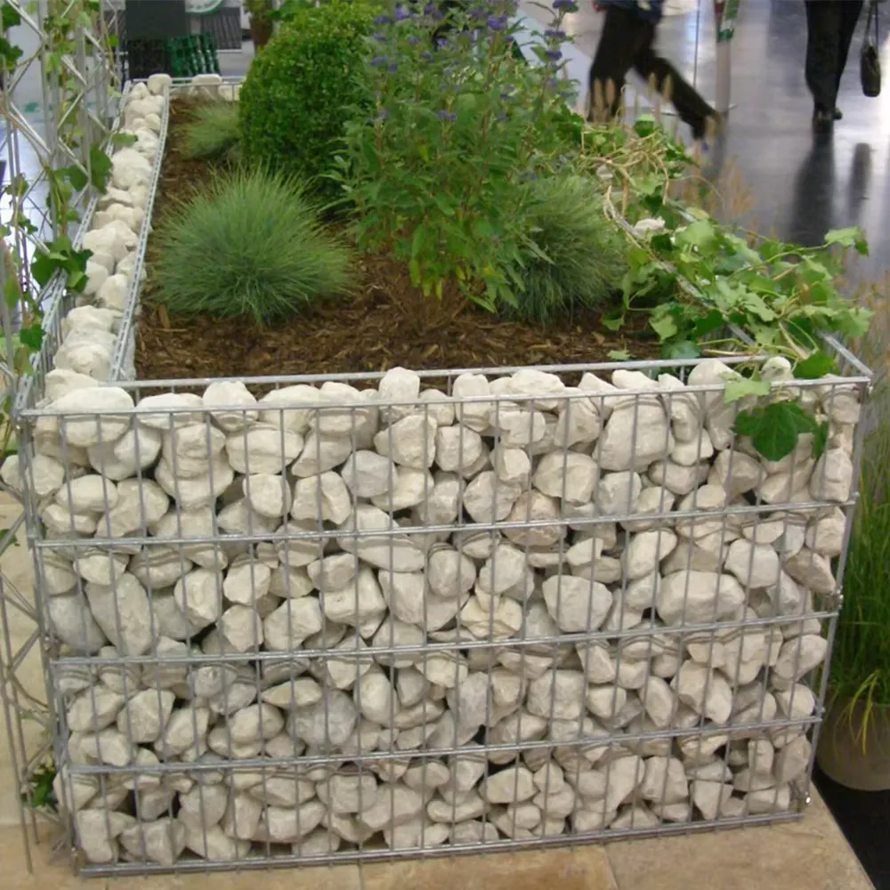 868 gabion fence system applied in landscape and architectural design