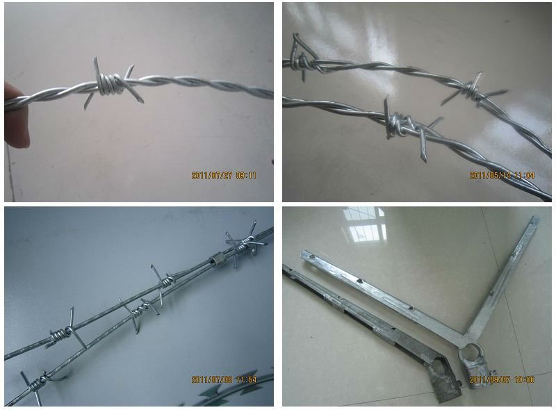 barbed wire and Y barb arm