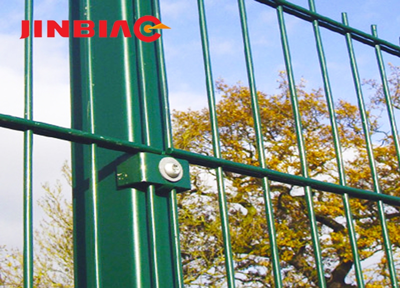 High quality cheap Double wire painted green double wire mesh fence--jinbiao