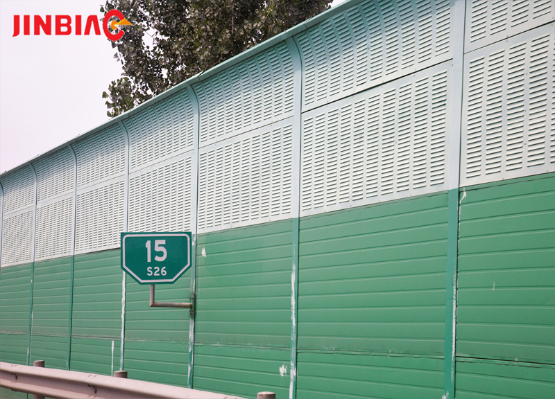 China JINBIAO Sound insulation Top arc noise barrier manufacturer