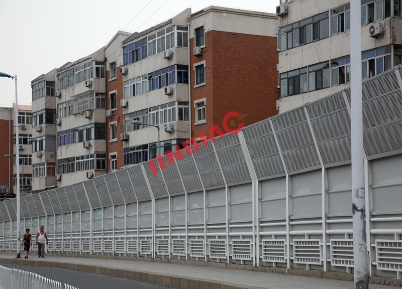 China JINBIAO Sound insulation Angled noise barrier manufacturer