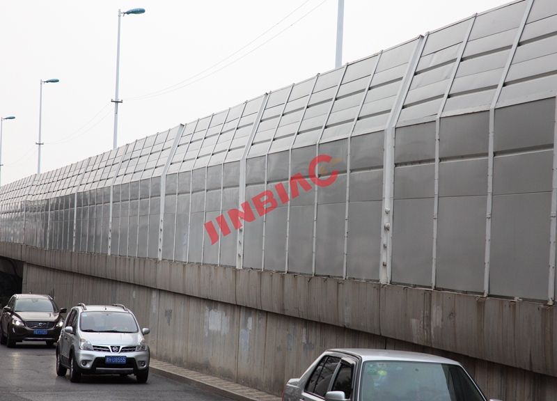 China JINBIAO Sound insulation Angled noise barrier manufacturer