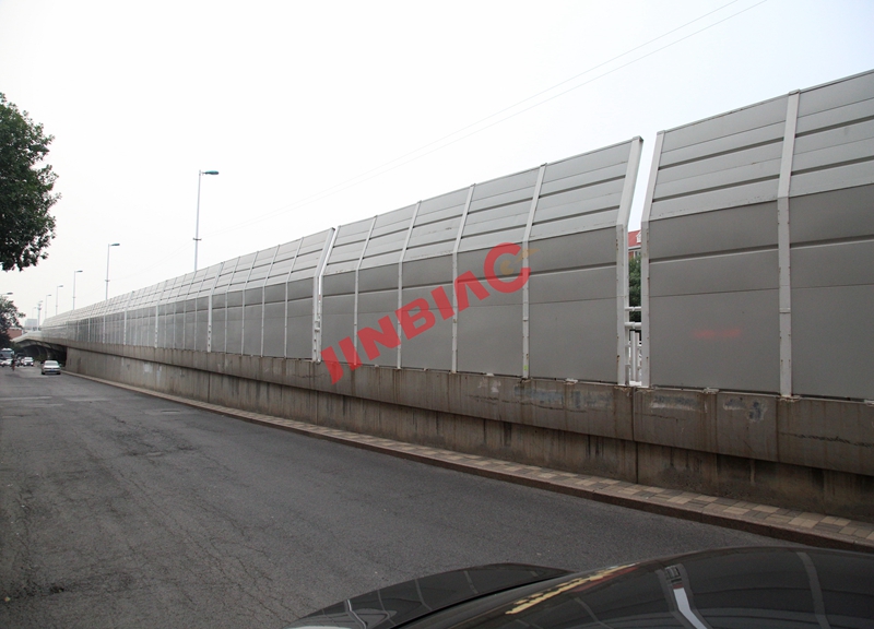 China JINBIAO Sound insulation Angled noise barrier manufacturer