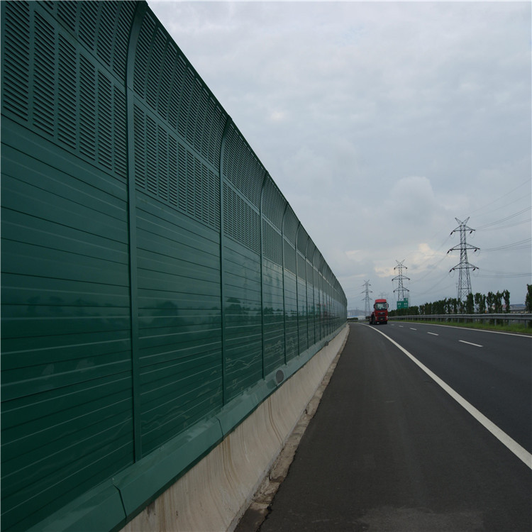 Acoustic barrier with metal shutters on Thai highway